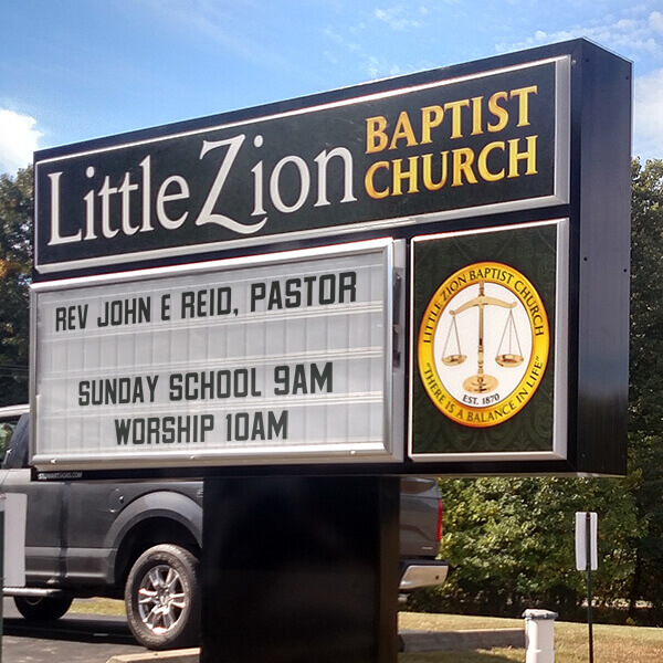 Church Sign for Little Zion Baptist Church