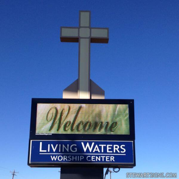 Church Sign for Living Waters Worship Center