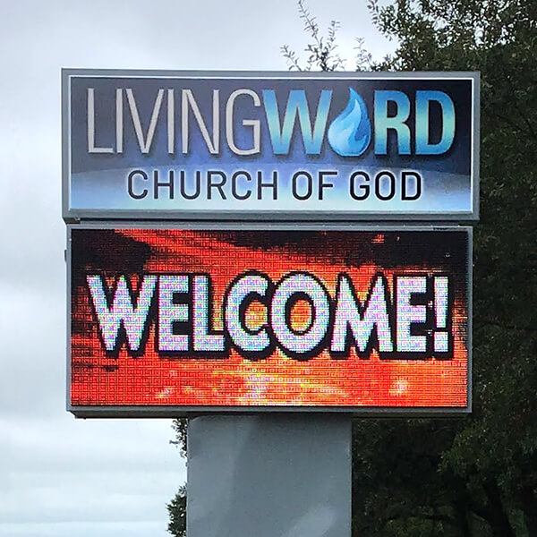 Church Sign for Living Word Church of God
