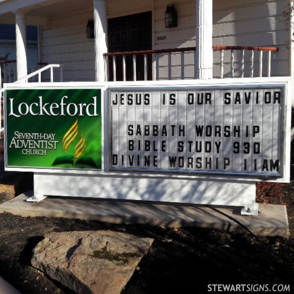 Church Sign for Lockeford Seventh-day Adventist