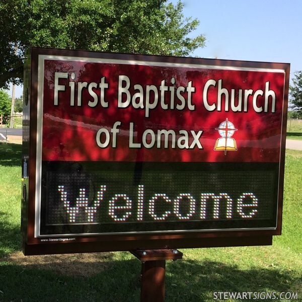 Church Sign for First Baptist Church of Lomax