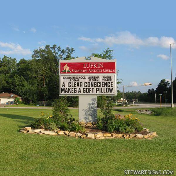 Church Sign for Lufkin Seventh-day Adventist Church