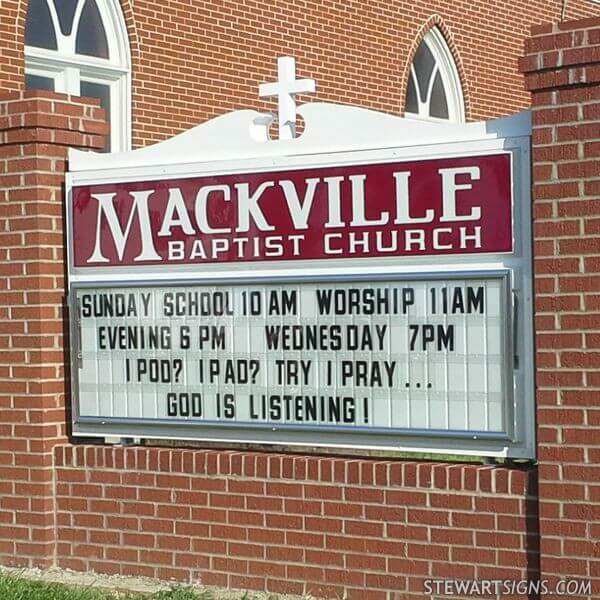 Church Sign for Mackville Baptist Church