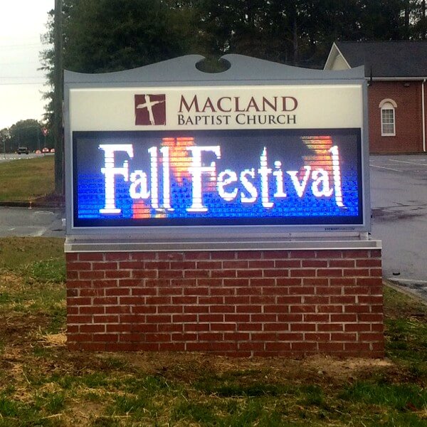 Church Sign for Macland Baptist Church