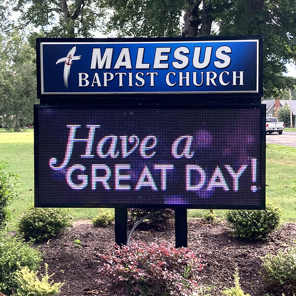 Church Sign for Malesus Baptist Church