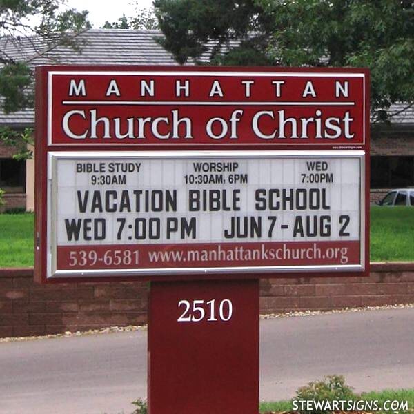 Church Sign for Manhattan Church of Christ