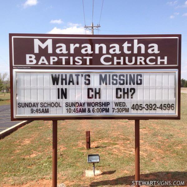 Church Sign for Maranatha Baptist Church