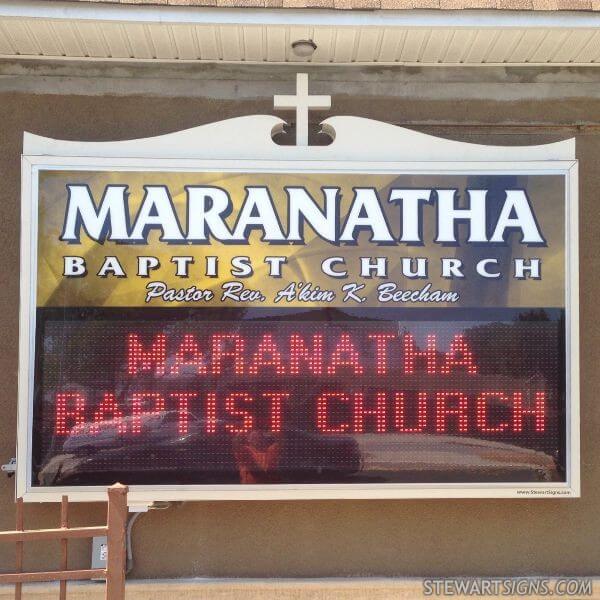 Church Sign for Maranatha Baptist Church