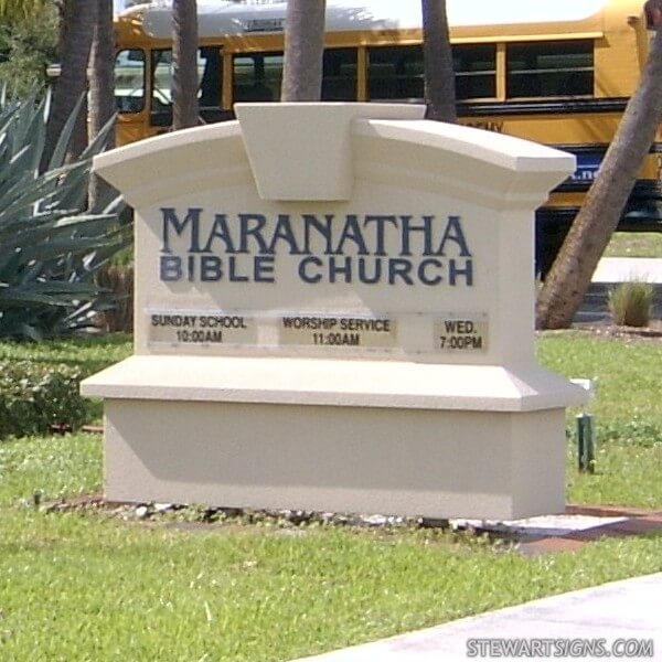 Church Sign for Maranatha Bible Church