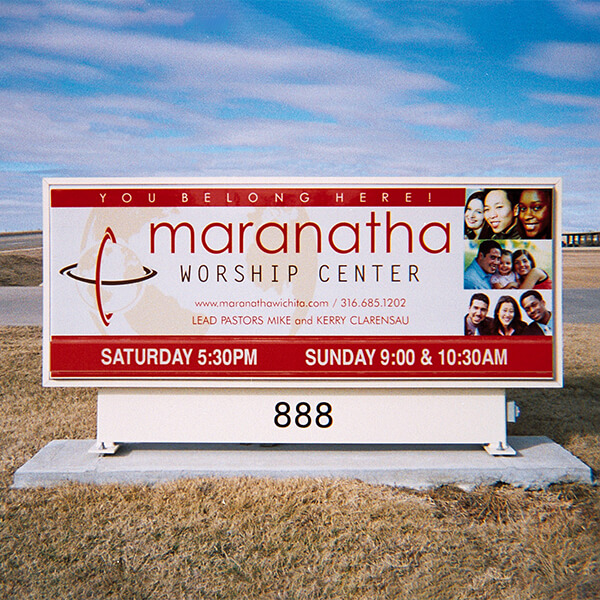 Church Sign for Maranatha Worship Center