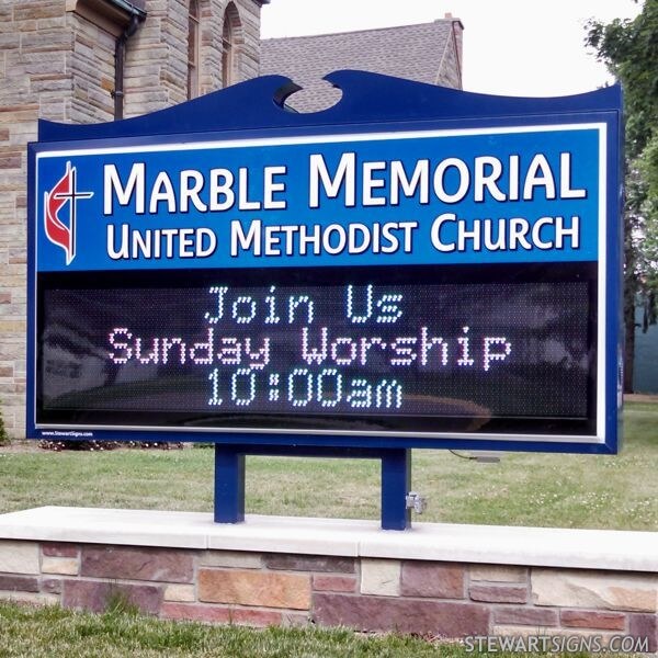 Church Sign for Marble Memorial United Methodist Church