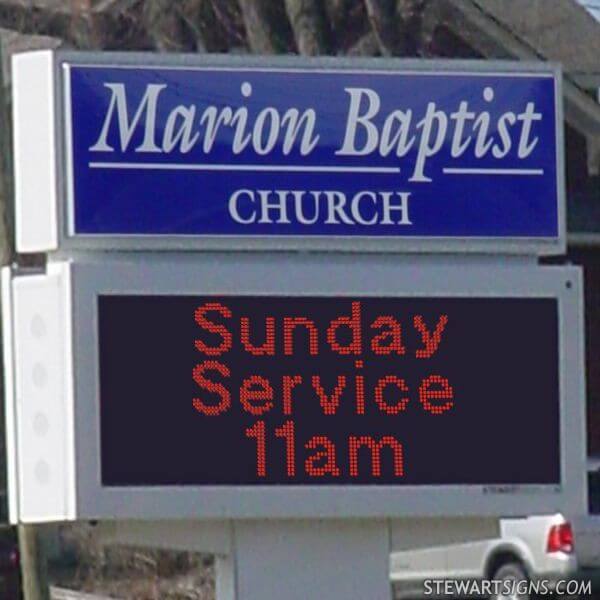 Church Sign for Marion Baptist Church