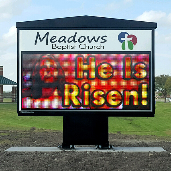 Church Sign for Meadows Baptist Church