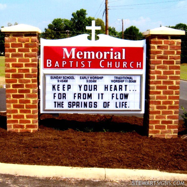 Church Sign for Memorial Baptist Church