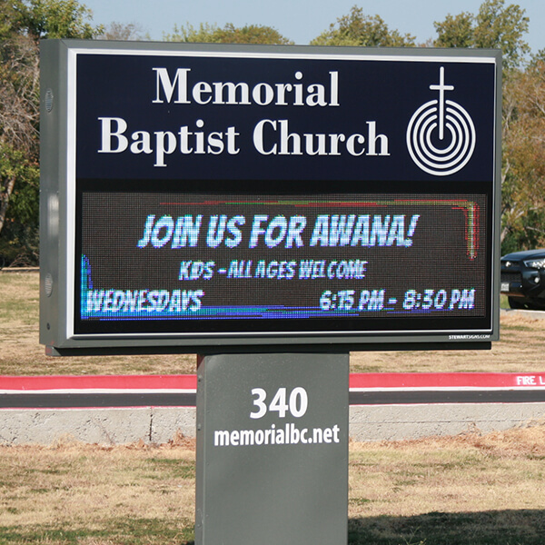 Church Sign for Memorial Baptist Church