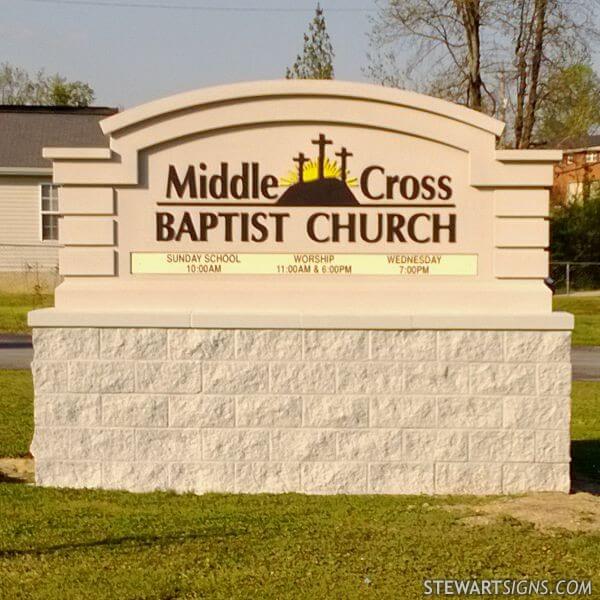 Church Sign for Middle Cross Baptist Church