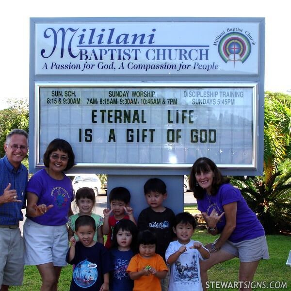 Church Sign for Mililani Baptist Church