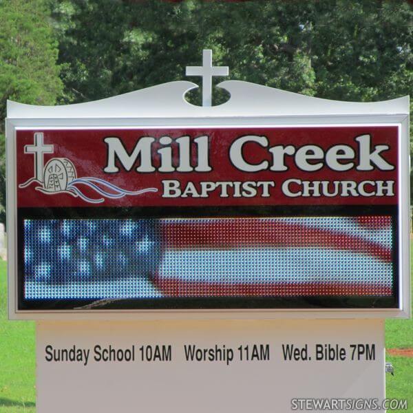 Church Sign for Mill Creek Baptist Church