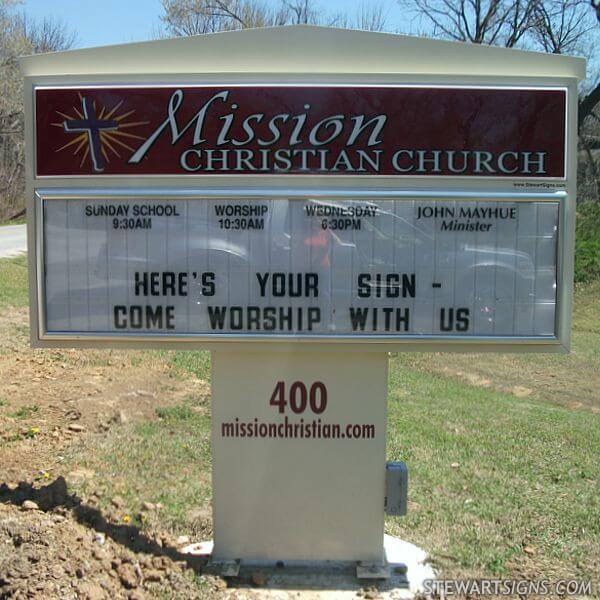 Church Sign for Mission Christian Church