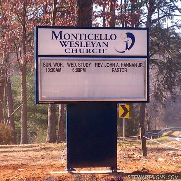 Church Sign for Monticello Wesleyan Church