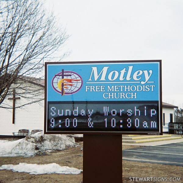 Church Sign for Motley Free Methodist Church