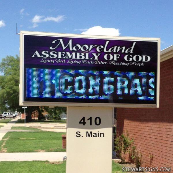 Church Sign for Mooreland Assembly of God