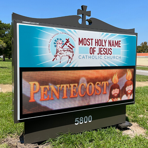Church Sign for Most Holy Name of Jesus Catholic Church