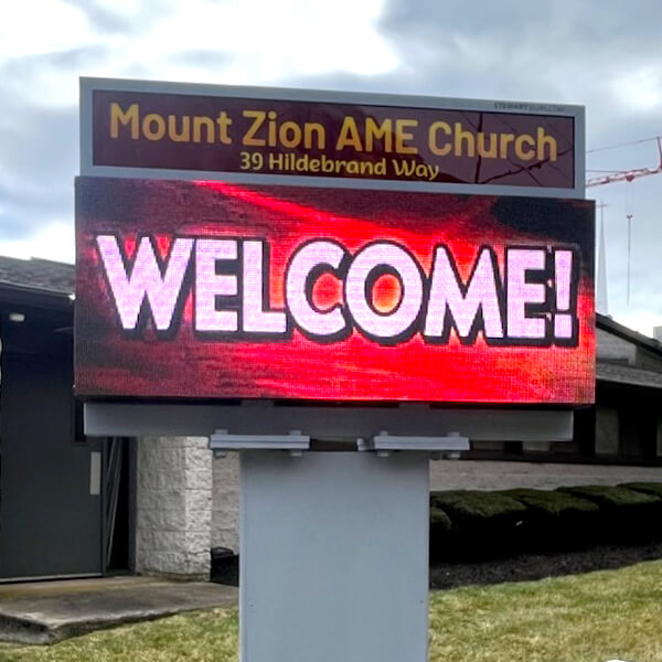Church Sign for Mount Zion African Methodist Episcopal Church