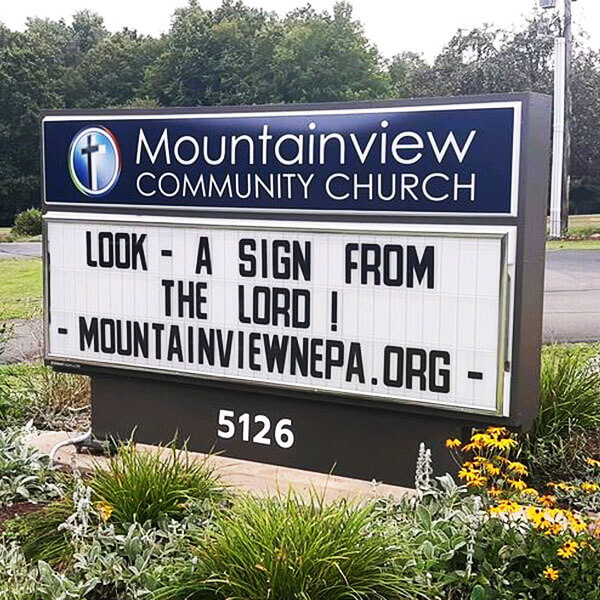 Church Sign for Mountainview Community Church