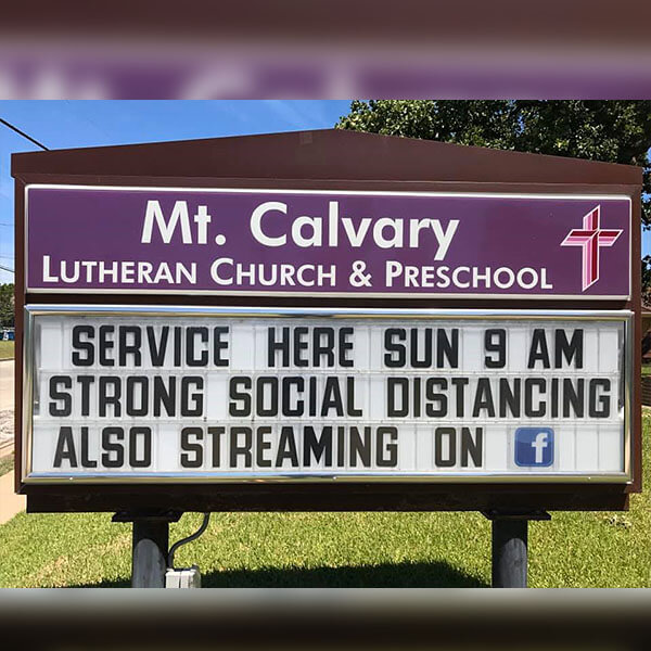 Church Sign for Mt. Calvary Lutheran Church & School