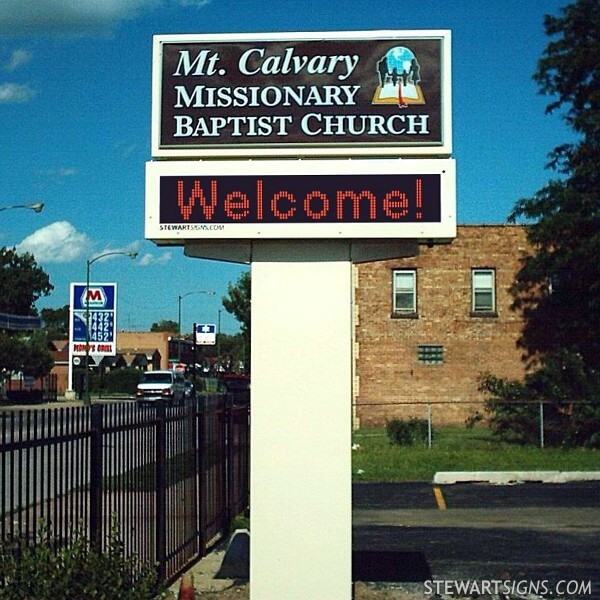 Church Sign for Mt. Calvary Missionary Baptist Church