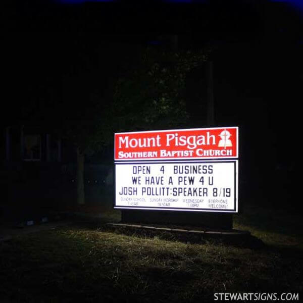 Church Sign for Mt. Pisgah Baptist Church