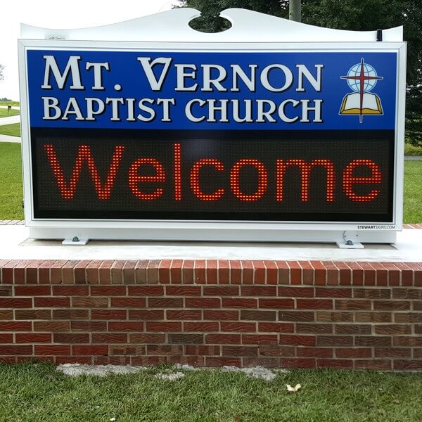 Church Sign for Mount Vernon Baptist Church