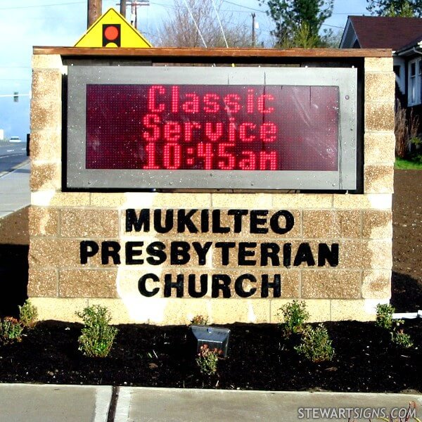 Church Sign for Mukilteo Presbyterian Church