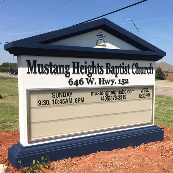 Church Sign for Mustang Heights Baptist Church