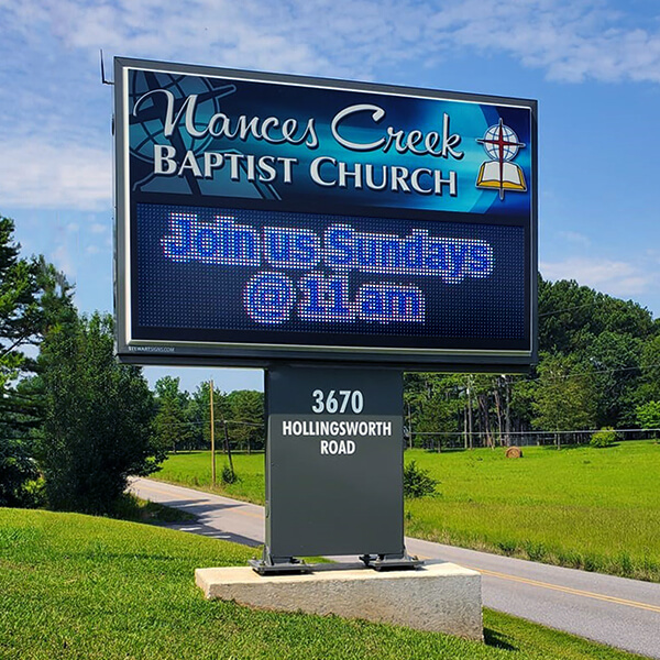 Church Sign for Nances Creek Baptist Church