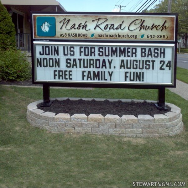 Church Sign for Nash Road Free Methodist Church