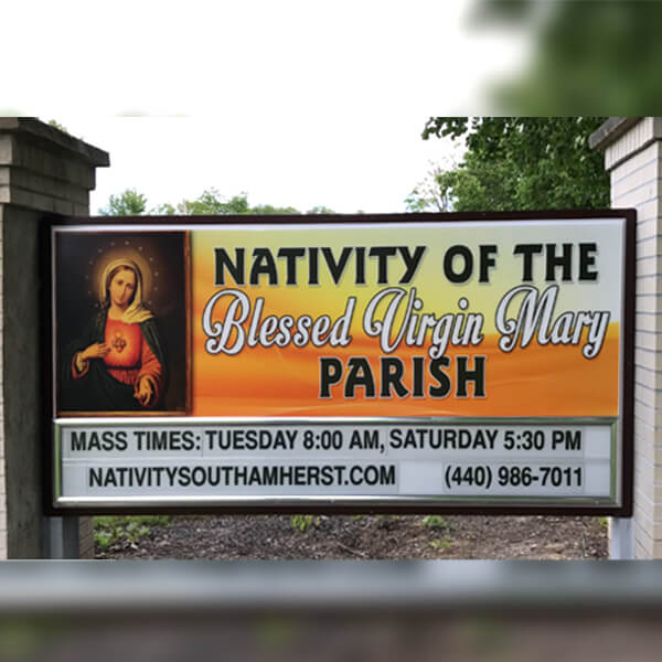 Church Sign for Nativity of the Blessed Virgin Mary