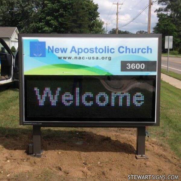 Church Sign for New Apostolic Church of Portage