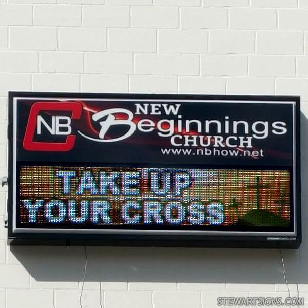 Church Sign for New Beginnings Church