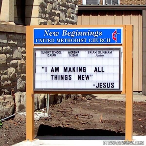 Church Sign for New Beginnings United Methodist Church