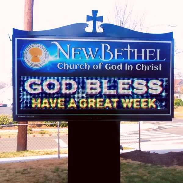 Church Sign for New Bethel Church of God in Christ