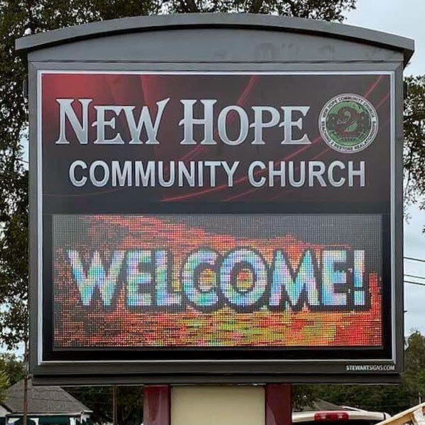 Church Sign for New Hope Community Church