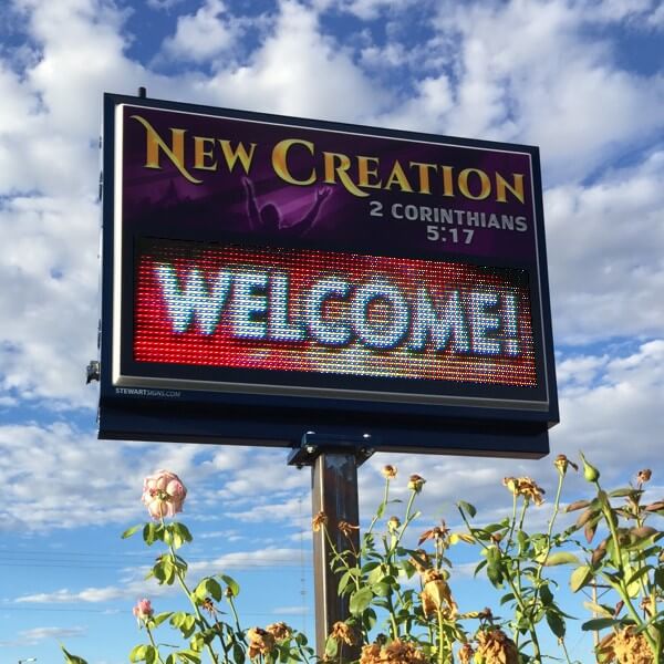 Church Sign for New Creation Ministries