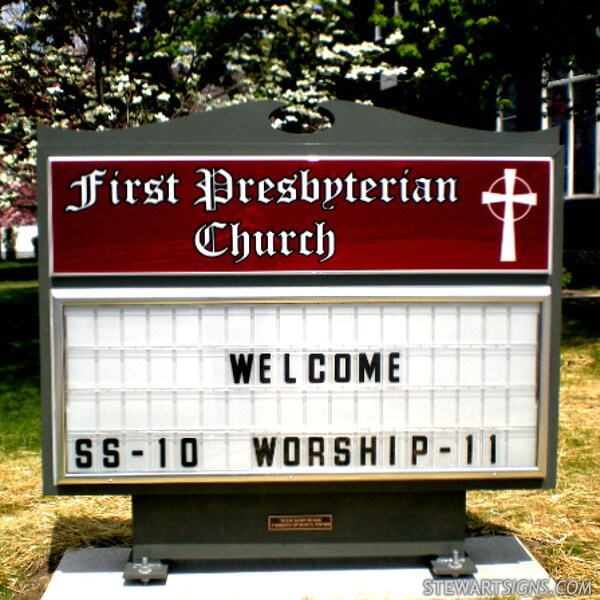 Church Sign for First Presbyterian Church