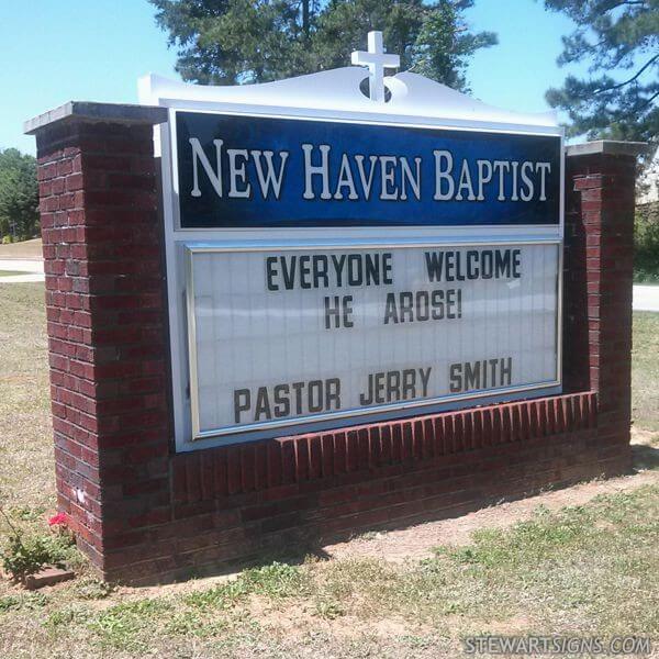 Church Sign for New Haven Baptist Church