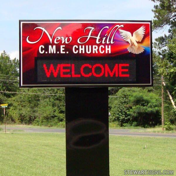 Church Sign for New Hill CME Church