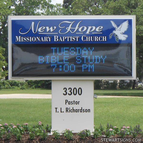 Church Sign for New Hope Missionary Baptist Church