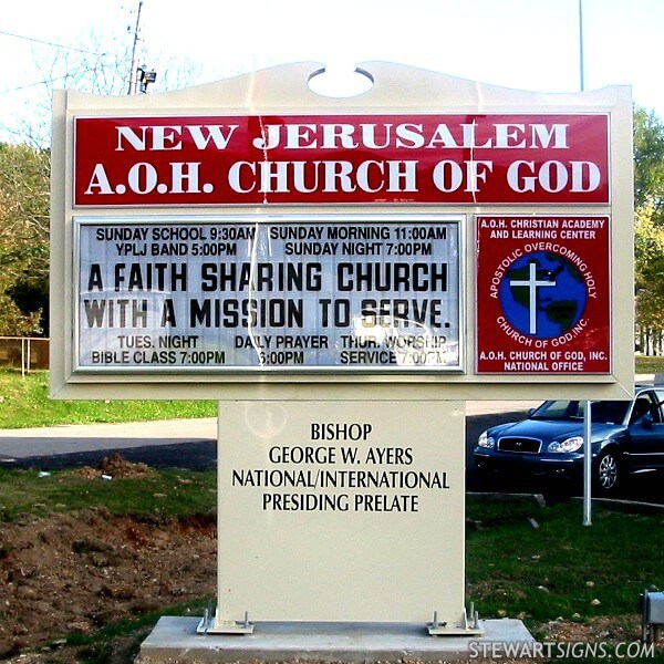 Church Sign for New Jerusalem Church of God