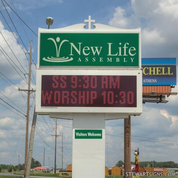Church Sign for New Life Assembly of God